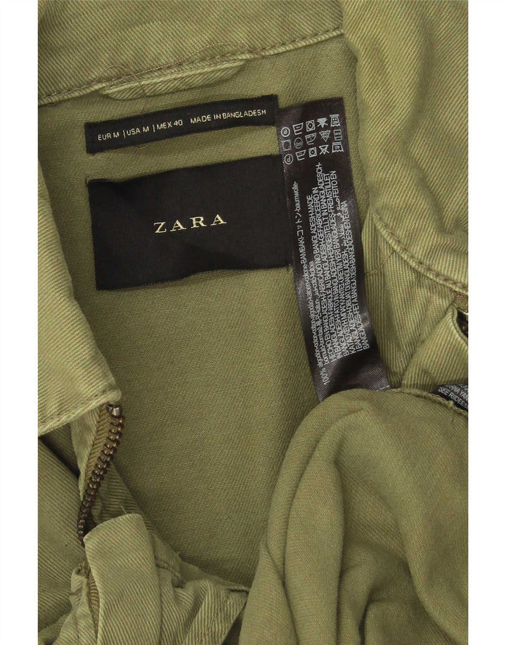 Zara Veste Bomber Homme UK 38 Coton Vert Moyen