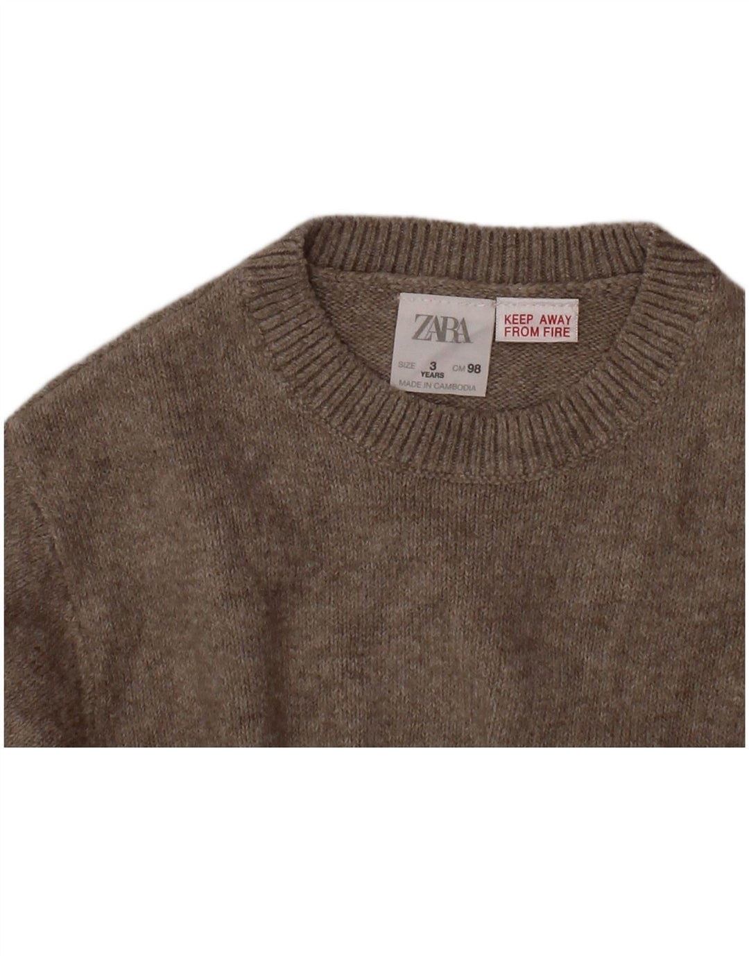 ZARA Pull à col rond pour fille 2-3 ans Gris
