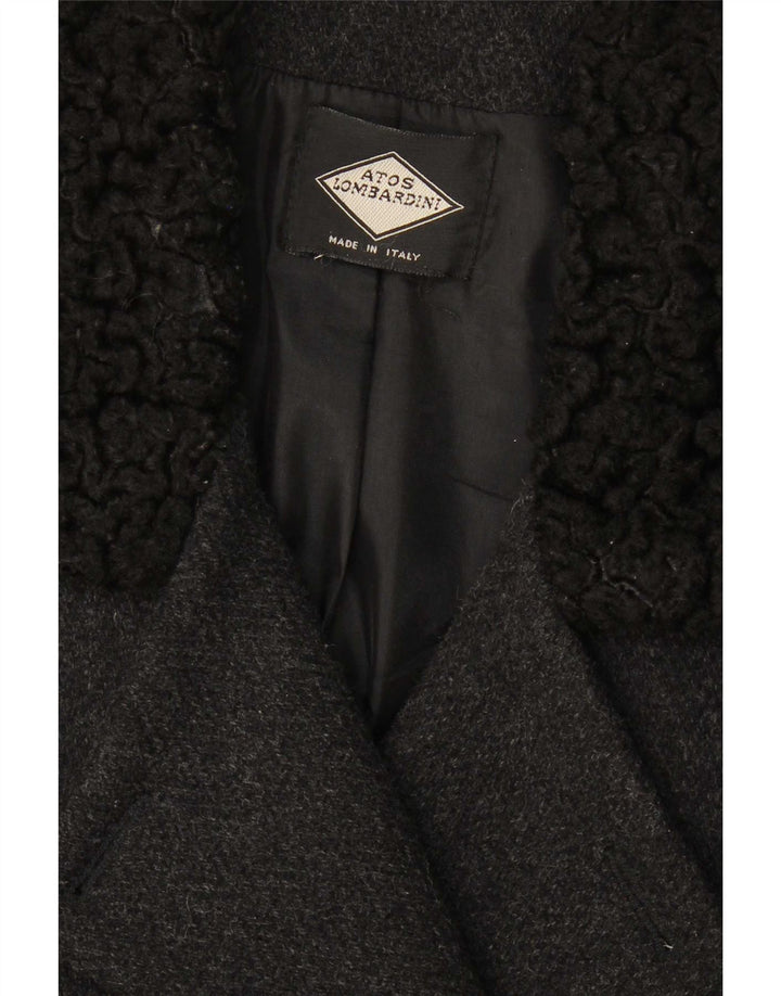 Atos Lombardini Manteau croisé pour femme UK 12 Noir moyen