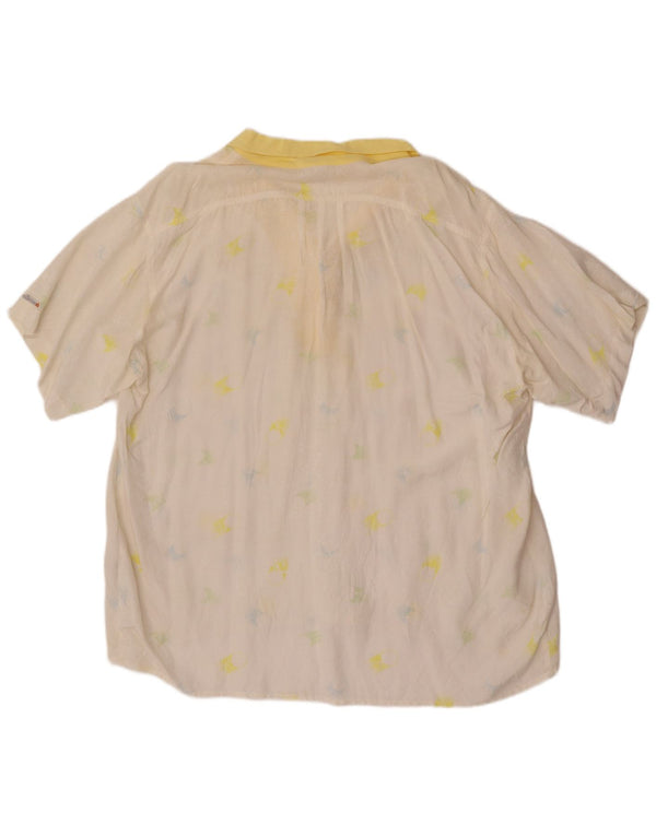 Ellesse Chemisier surdimensionné à manches courtes pour femme IT 48 XL Blanc Floral