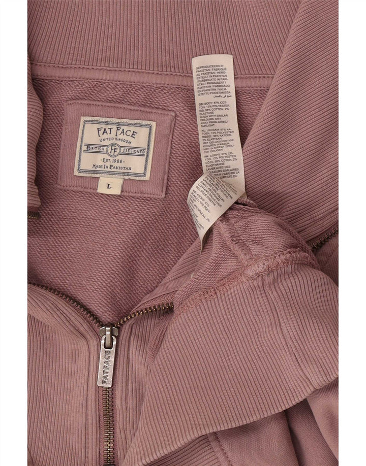 Fat Face Sweat-shirt surdimensionné à col zippé pour femme UK 16 Large Rose