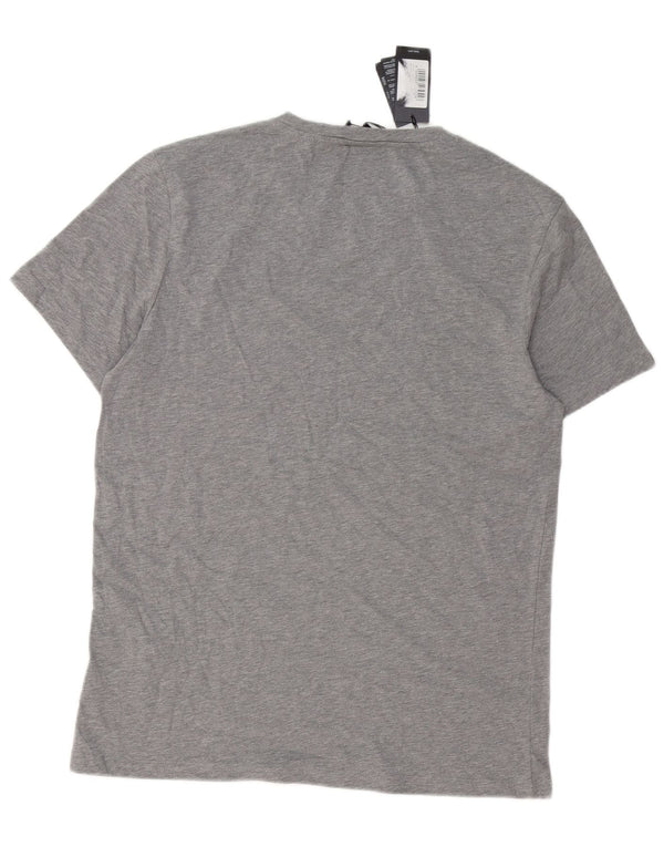 Hugo Boss Homme T-Shirt Graphique Haut Large Gris Coton