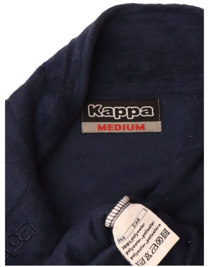 Kappa Pull Polaire Graphique à Col Zippé Homme Bleu Marine Moyen Polyester