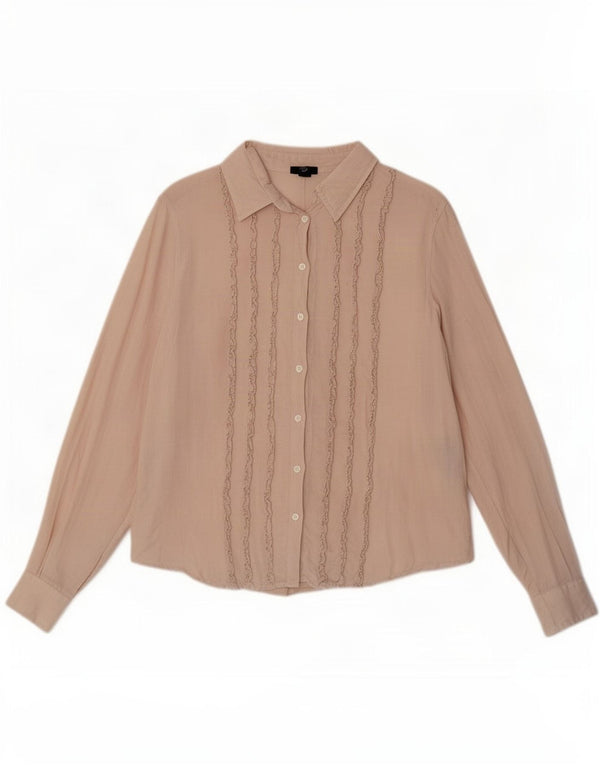 Gant Chemise à volants pour femme UK 16 Large Beige Lin