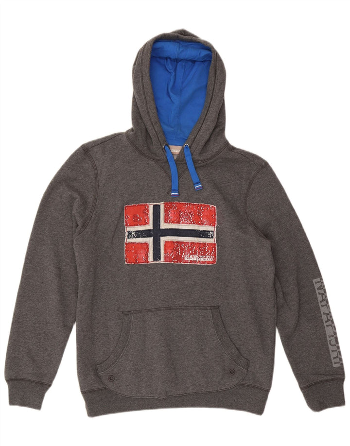 Napapijri Pull à Capuche Graphique Homme Gris Moyen