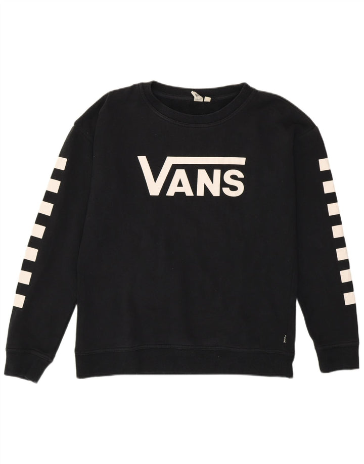 Vans Sweat-shirt graphique pour femme en coton géométrique noir petit format