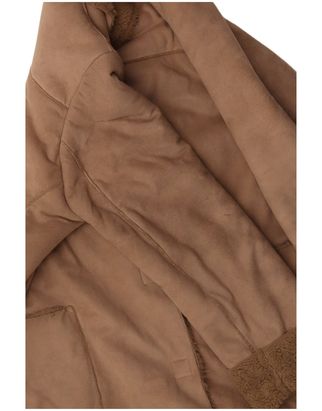 ARMANI Manteau Sherpa Femme UK 16 Large Beige