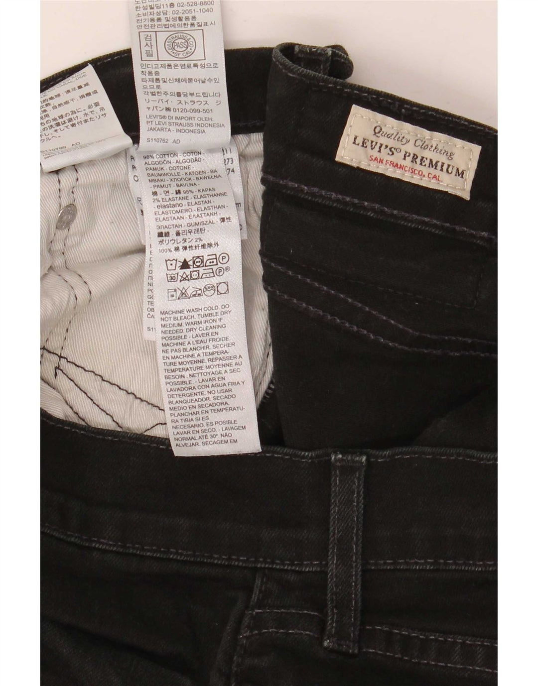 Levi's Jean Droit Homme W33 L30 Noir Coton