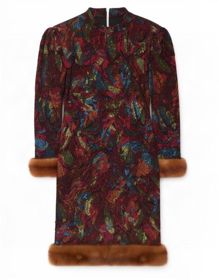 vintage Womens Abstract Pattern Shift Dress UK 12 Moyen Multicolore