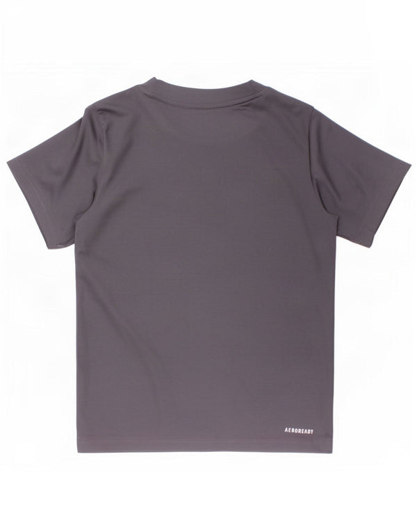 Adidas Garçons Aeroready Graphic T-Shirt Top 5-6 ans Gris Polyester