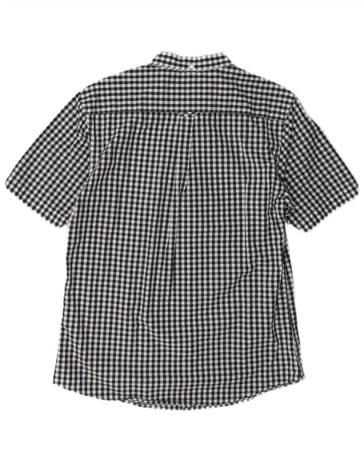 Le Shark Chemise à manches courtes pour homme en coton vichy bleu marine