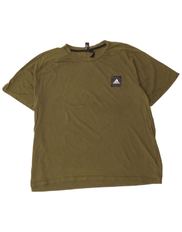 Adidas T-Shirt Homme Top 2XL Kaki Coton