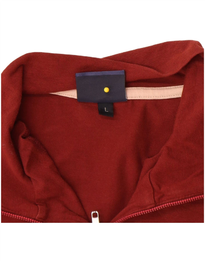 Trussardi Jeans Haut de Survêtement Pull à Col Zippé Homme Large Bordeaux