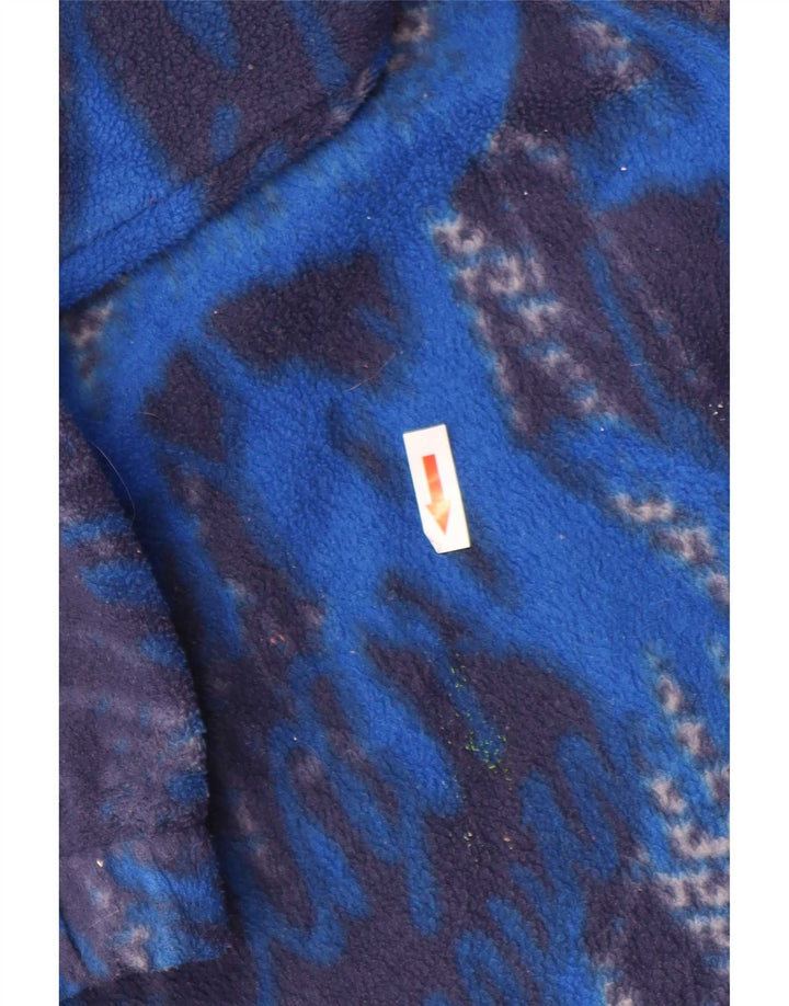 Lotto Pull en polaire à col boutonné pour homme Motif abstrait Bleu Taille L