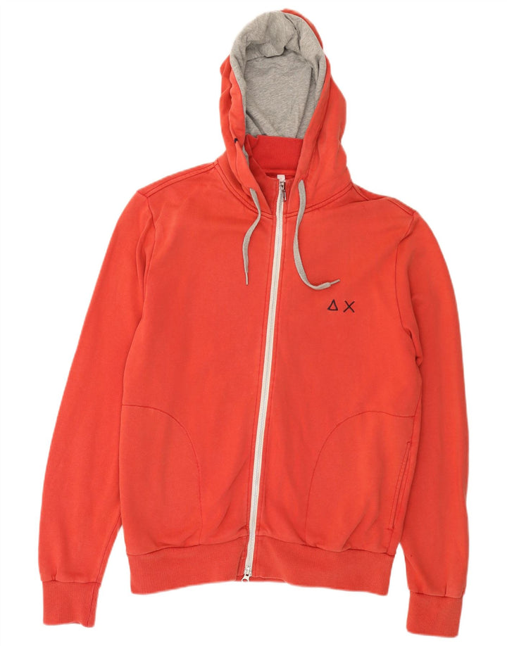 SUN68 Pull à capuche zippé pour homme Grand coton rouge