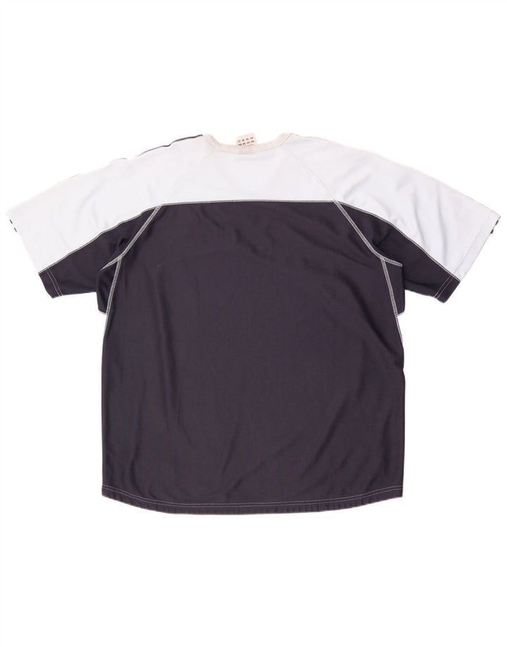 Adidas T-Shirt Homme Top XL Bleu Colorblock Polyester