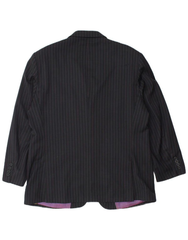 TED BAKER Veste blazer à 2 boutons pour homme UK 44 2XL Laine à fines rayures noires