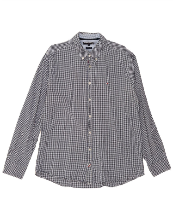 TOMMY HILFIGER Chemise Regular Fit Homme XL Bleu Marine Vichy