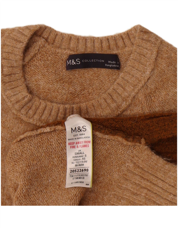 Marks & Spencer Pull à col rond pour femme UK 10 Petit Marron
