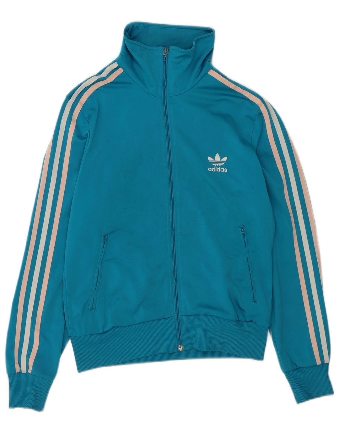 Adidas Veste de survêtement graphique pour femme UK 16 Large Bleu Polyester