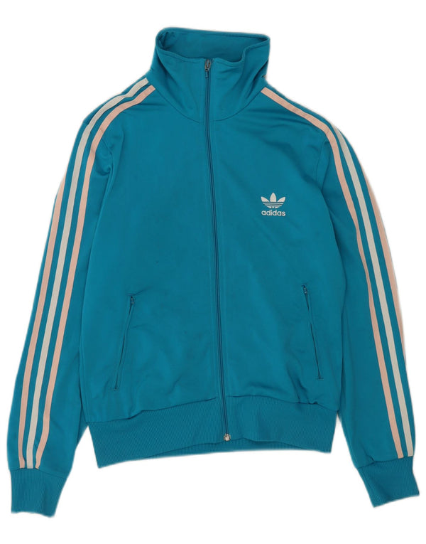 Adidas Veste de survêtement graphique pour femme UK 16 Large Bleu Polyester