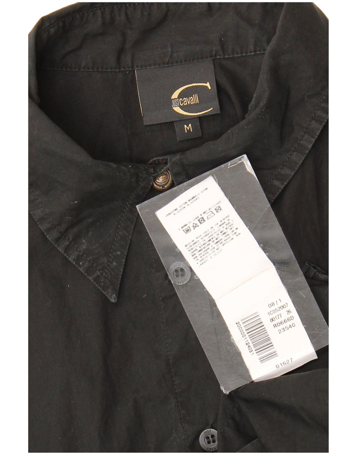 Just Cavalli Chemise Femme UK 12 Coton Noir Moyen