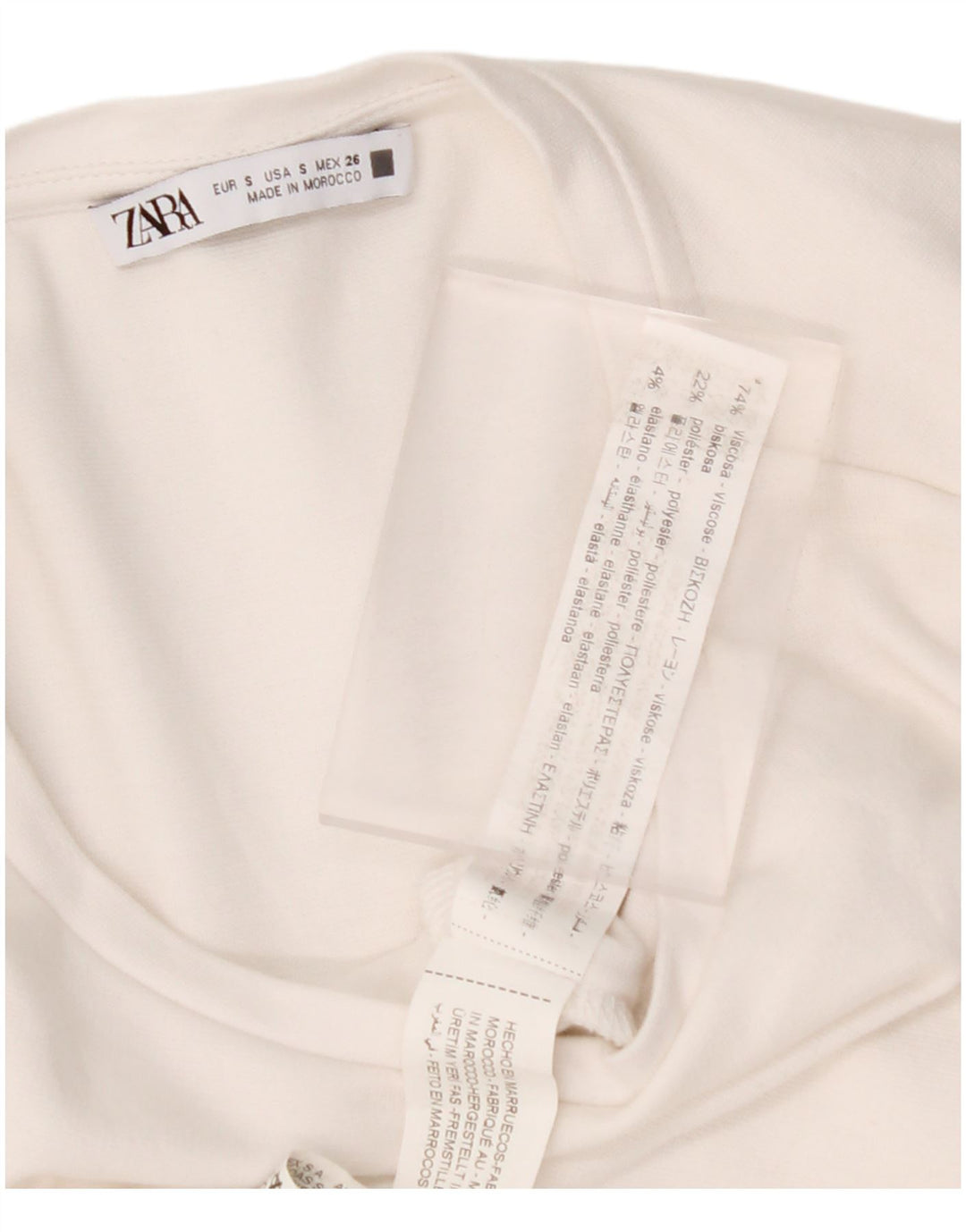 ZARA Robe trapèze pour femme UK 10 Petite viscose blanche