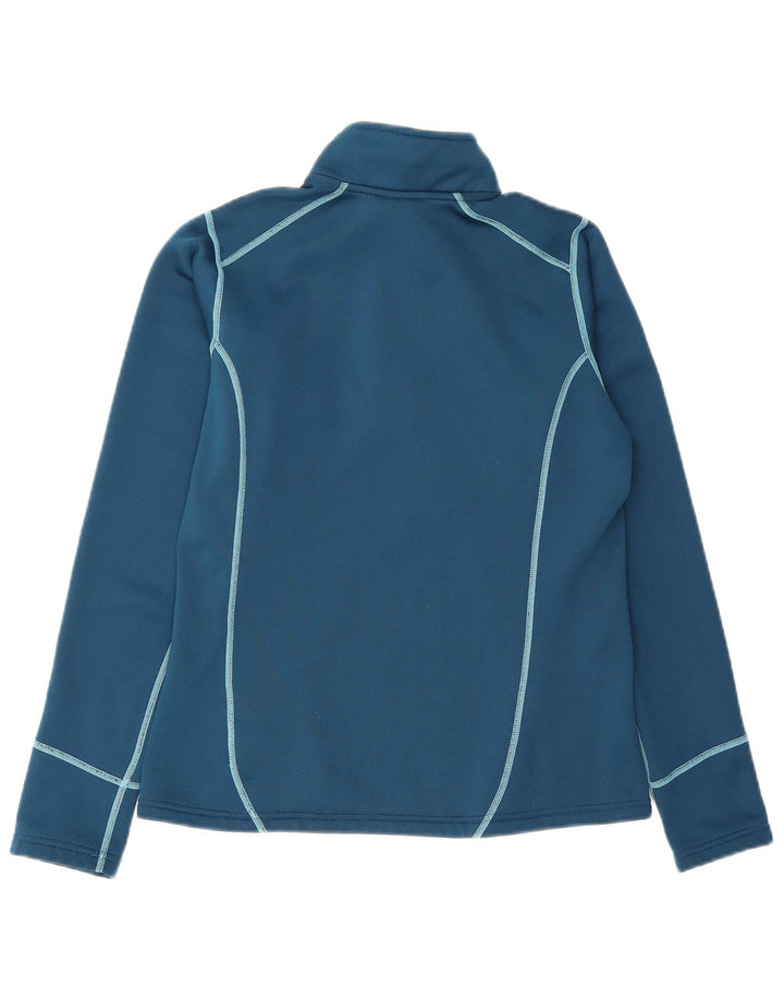Rab Femme Zip Neck Sweatshirt Jumper UK 12 Bleu Moyen Polyester