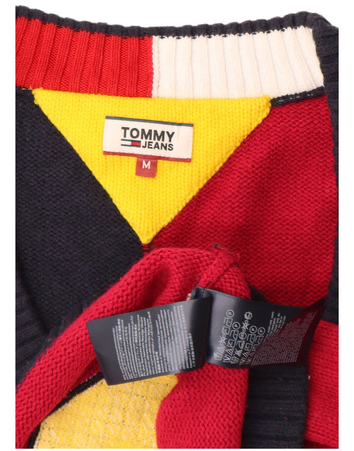 Tommy Hilfiger Pull graphique à col en V pour femme UK 14 Medium Multicolou