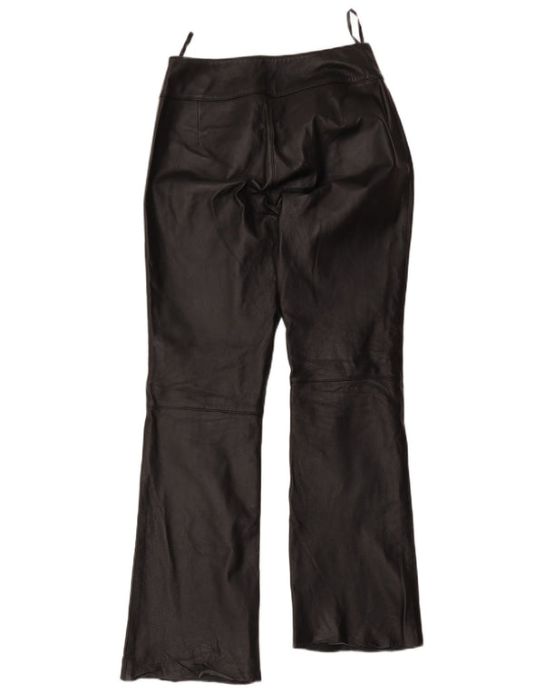 Yuppie Pantalon en cuir bootcut pour femme EU 40 Medium W32 L30 Noir