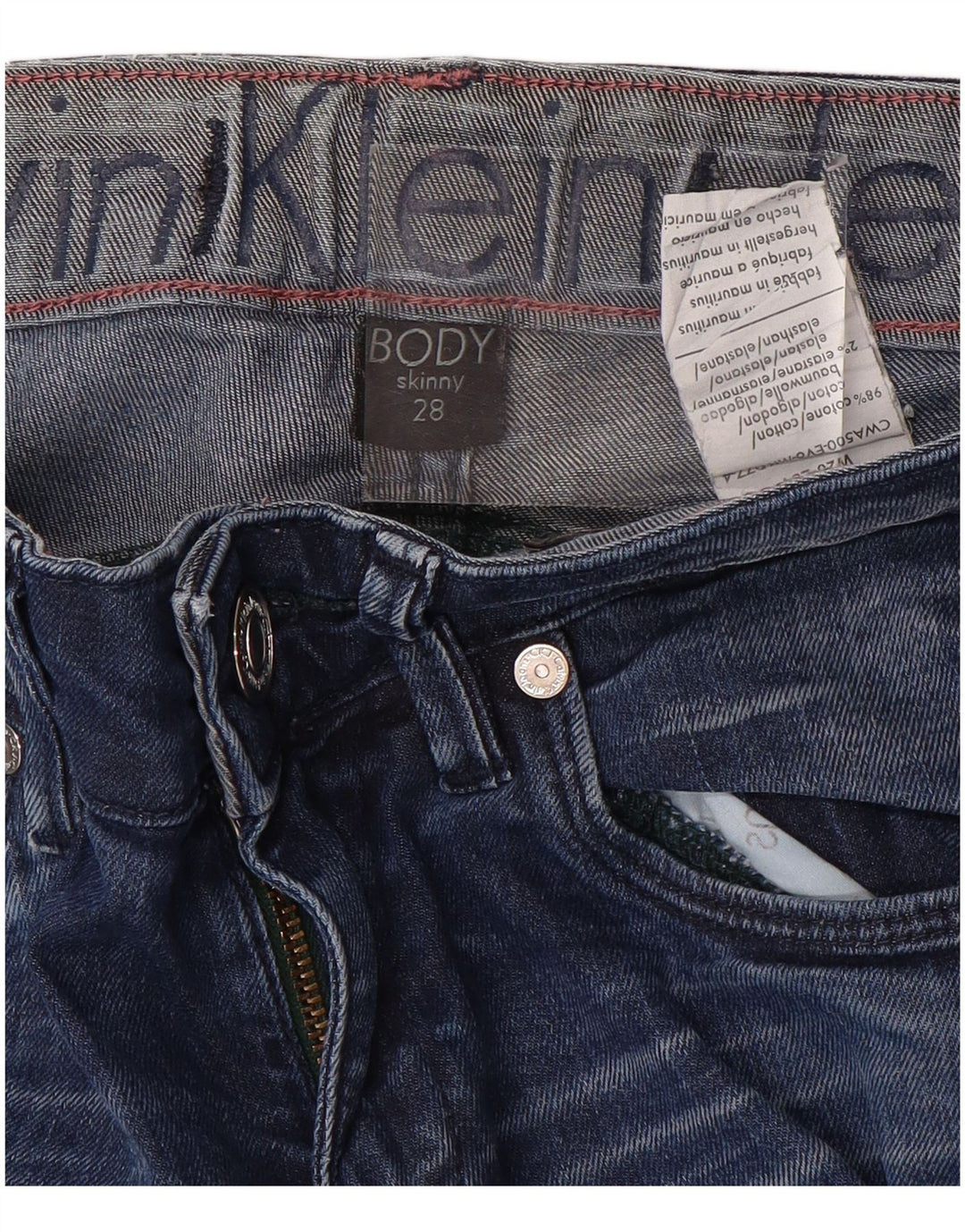 CALVIN KLEIN Jean Skinny Body Fit Femme W28 L33 Bleu Coton