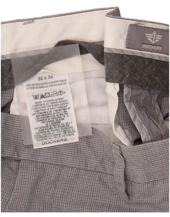 Dockers Pantalon de costume droit pour homme W32 L34 Gris à carreaux en coton