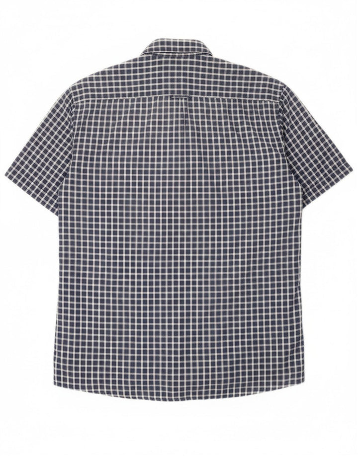 U.S. Polo Assn. Chemise régulière à manches courtes pour hommes, grand vichy bleu marine