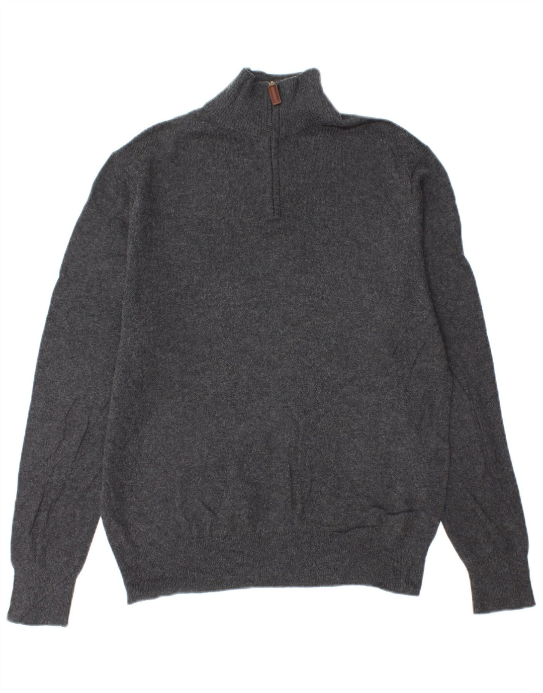BONOBOS Pull Col Zippé Homme Gris Moyen Coton