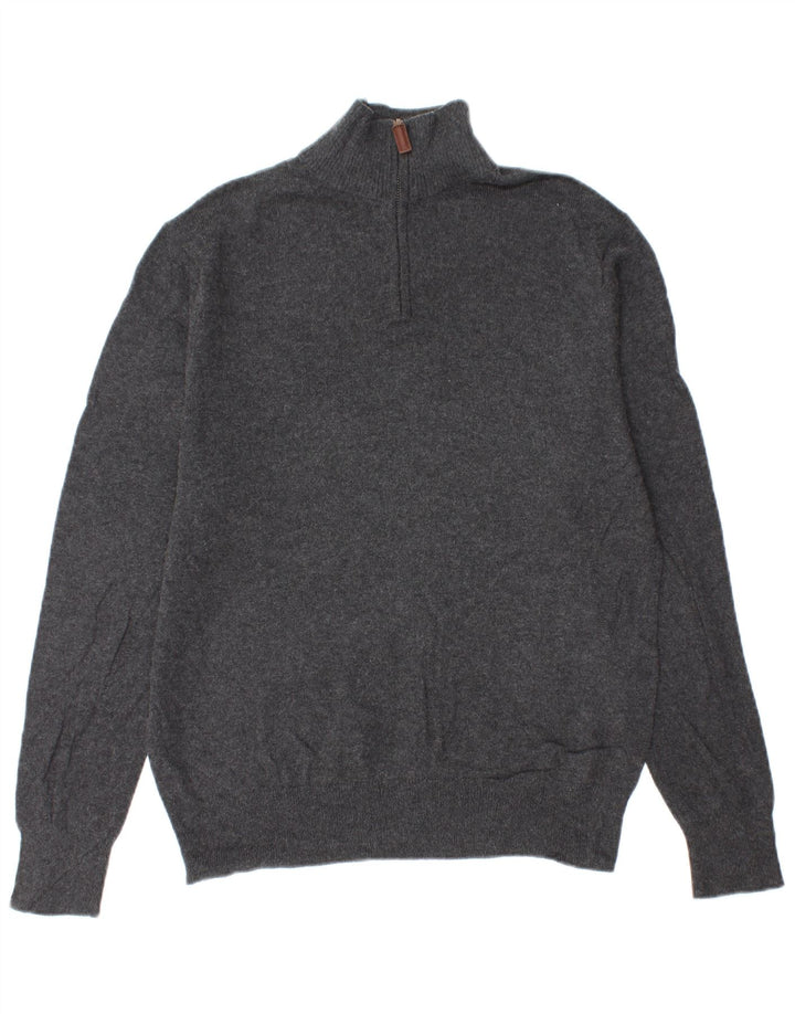 BONOBOS Pull Col Zippé Homme Gris Moyen Coton