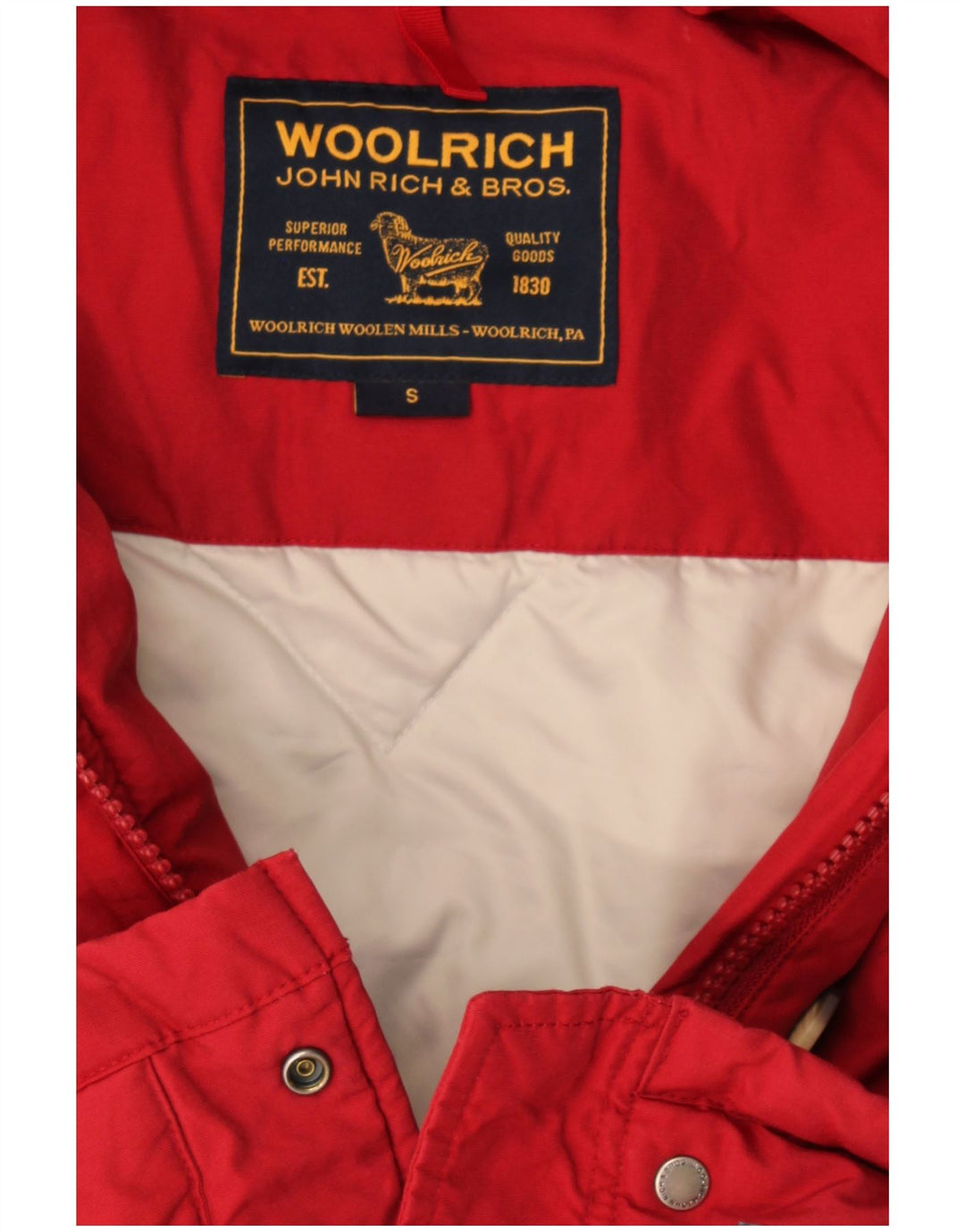 Woolrich Manteau matelassé surdimensionné à capuche pour femme UK 10 Small Bordeaux