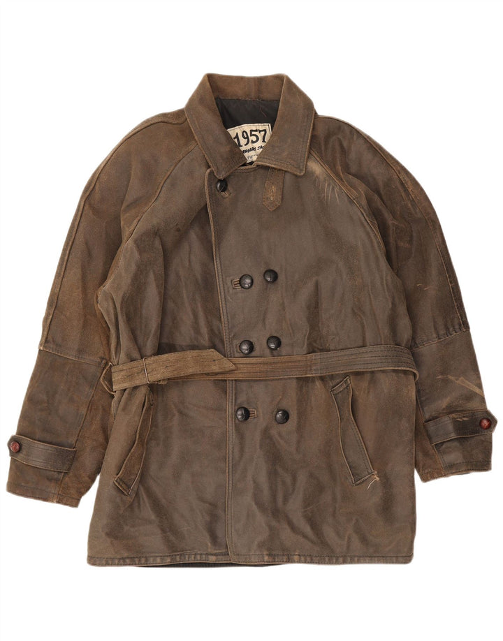 Legendary Jacket 1957 Manteau en cuir double boutonnage pour homme UK 40 Large Marron