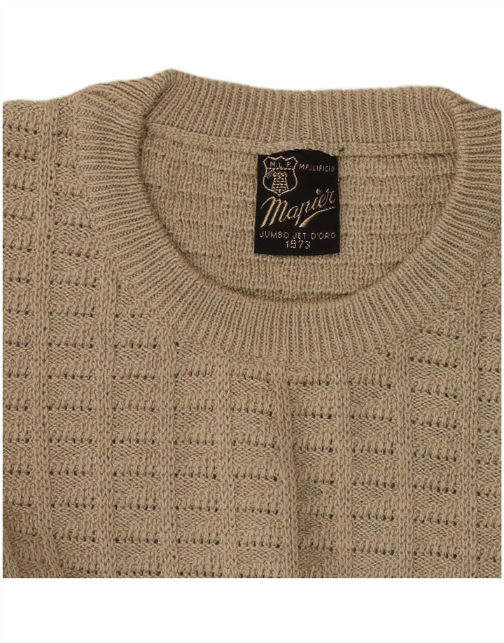 MAPIER Pull à col rond pour homme Large Beige Géométrique