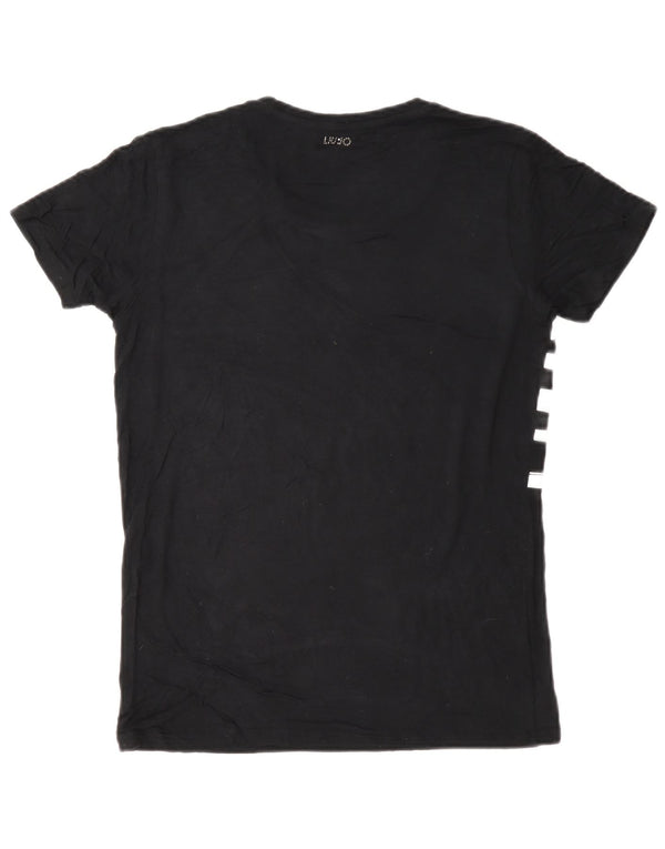 Liu Jo T-shirt graphique pour femme UK 12 Noir moyen