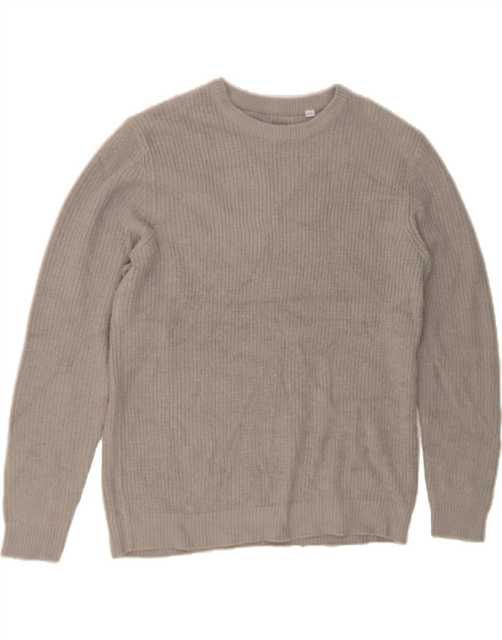 JACK & JONES Mens Crew Neck Jumper Sweater XL Grey Acrylic Vintage Jack & Jones and Second-Hand Jack & Jones from Messina Hembry 