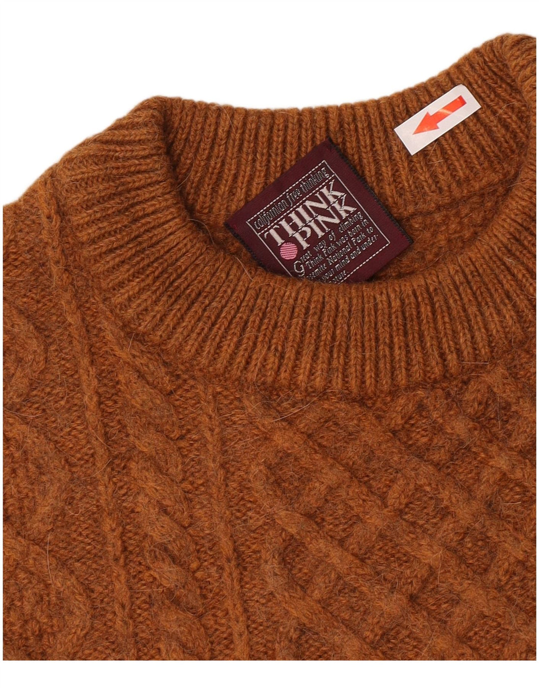 Think Pink Pull à col rond pour homme IT 52 Large Marron Acrylique