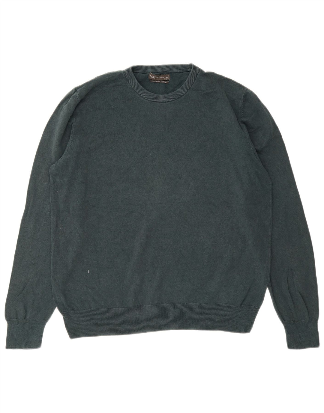 MARKS & SPENCER Pull col rond homme XL coton vert