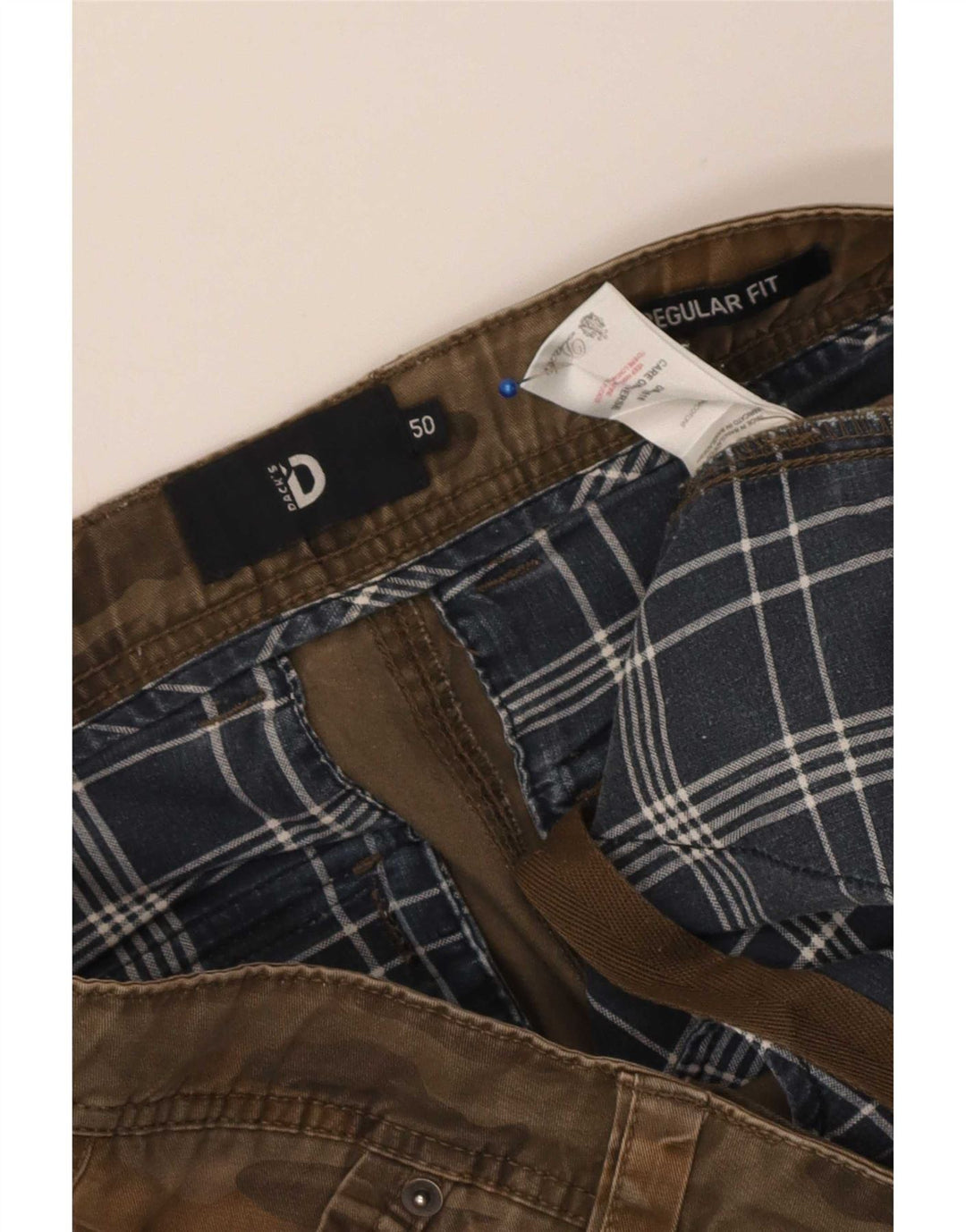 Dack's Short cargo coupe classique pour homme IT 50 Large W36 Marron Camouflage