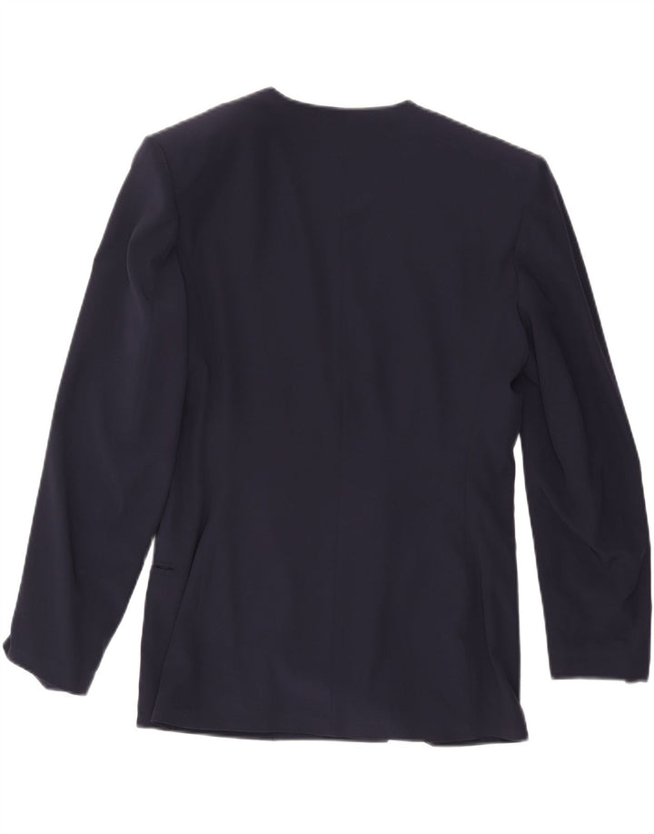 VINTAGE Veste Blazer Croisée Femme IT 44 Bleu Marine Moyen