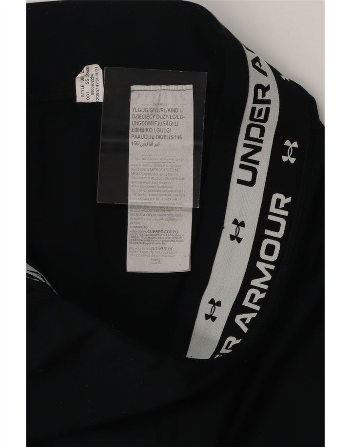 UNDER ARMOUR Girls Graphic Leggings 13-14 Years Large Black Polyester Vintage Under Armour and Second-Hand Under Armour from Messina Hembry 