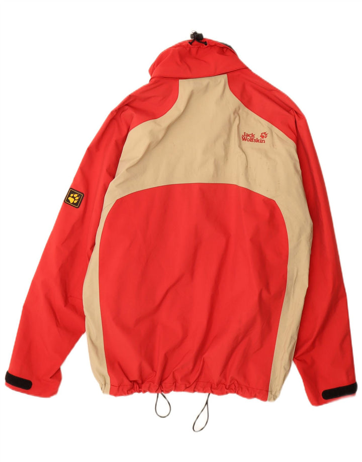 Jack Wolfskin Veste de pluie coupe ample pour femme UK 12 Rouge moyen Colourblock