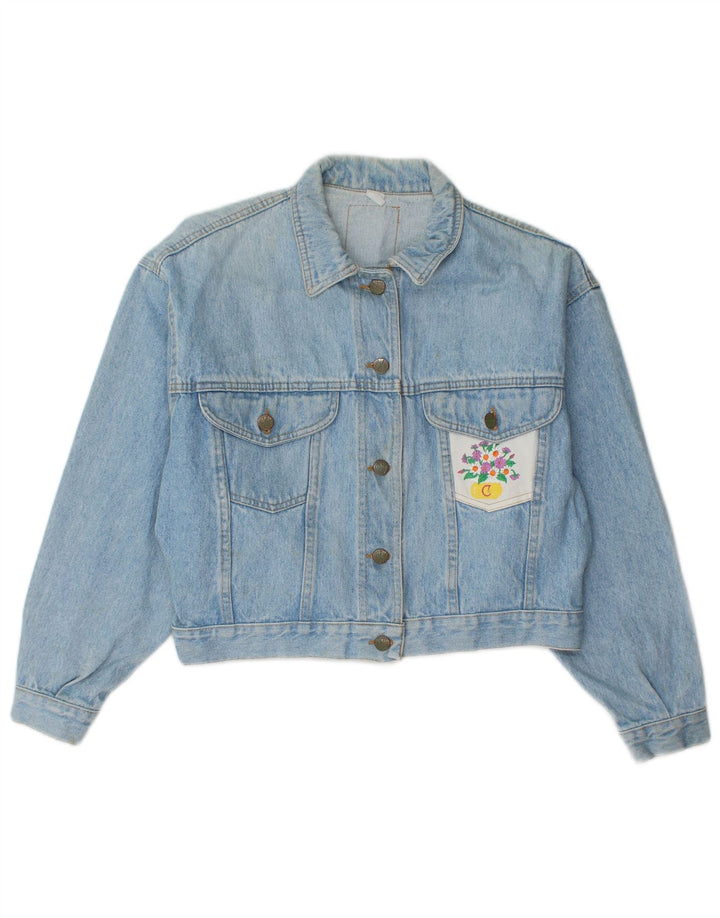 Weipper Veste en jean courte pour femme UK 16 Large Bleu