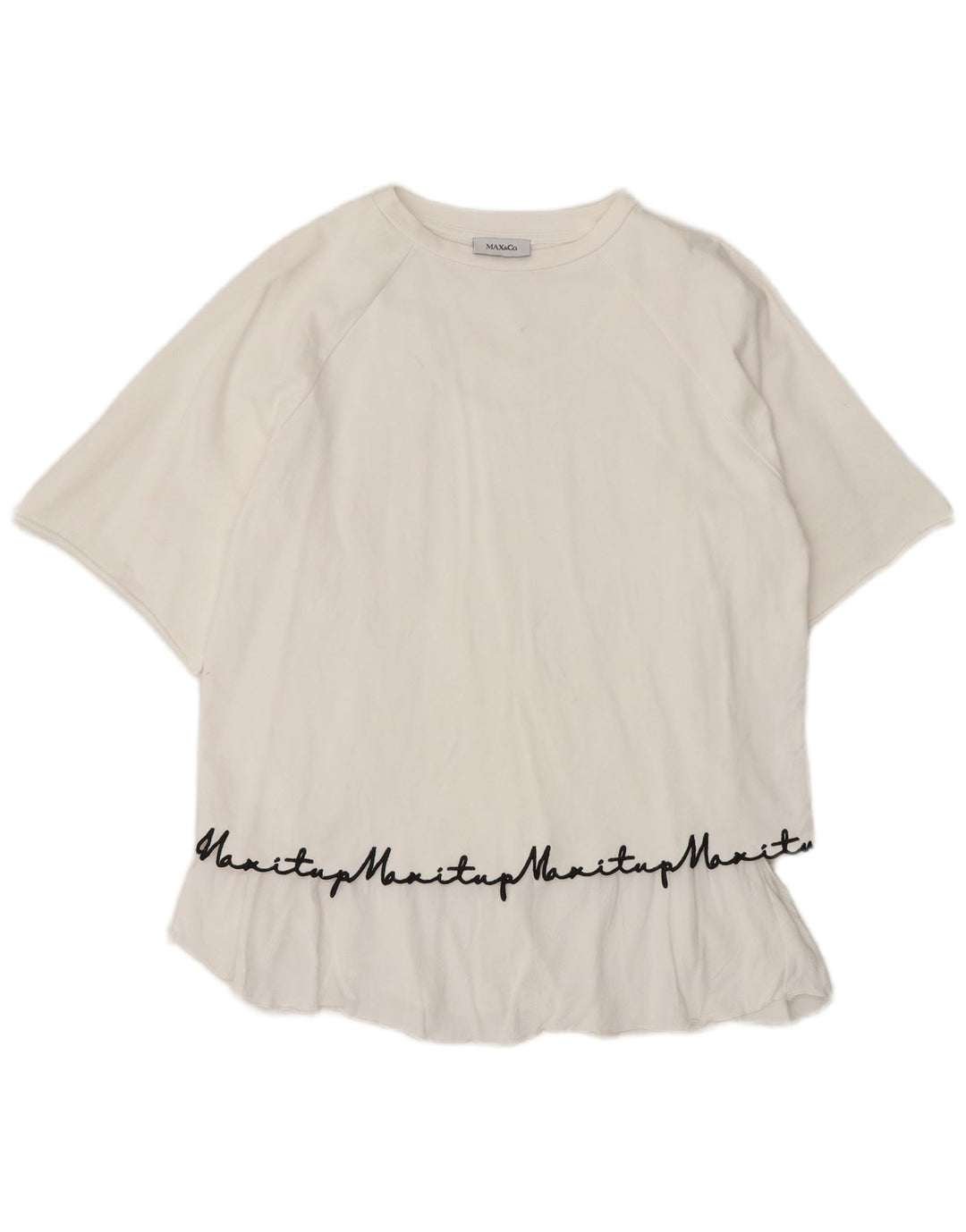 Max & Co. Chemisier graphique surdimensionné pour femme UK 10 Petit coton blanc
