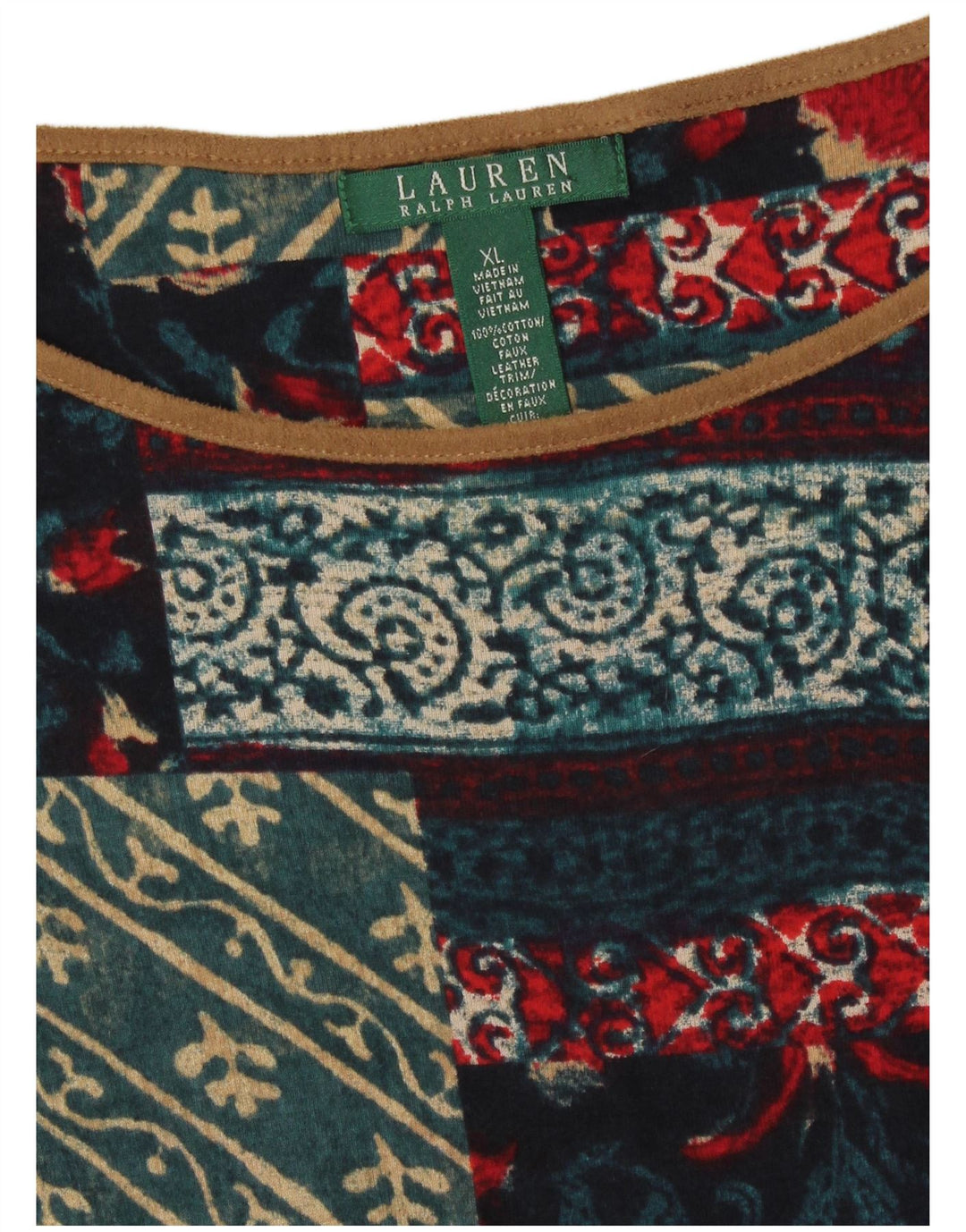 Ralph Lauren Robe trapèze pour femme UK 18 XL en coton patchwork multicolore