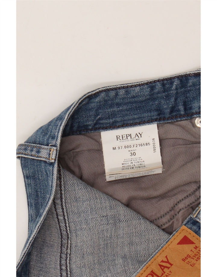 Replay Short en Jean W30 Homme Bleu Moyen Coton